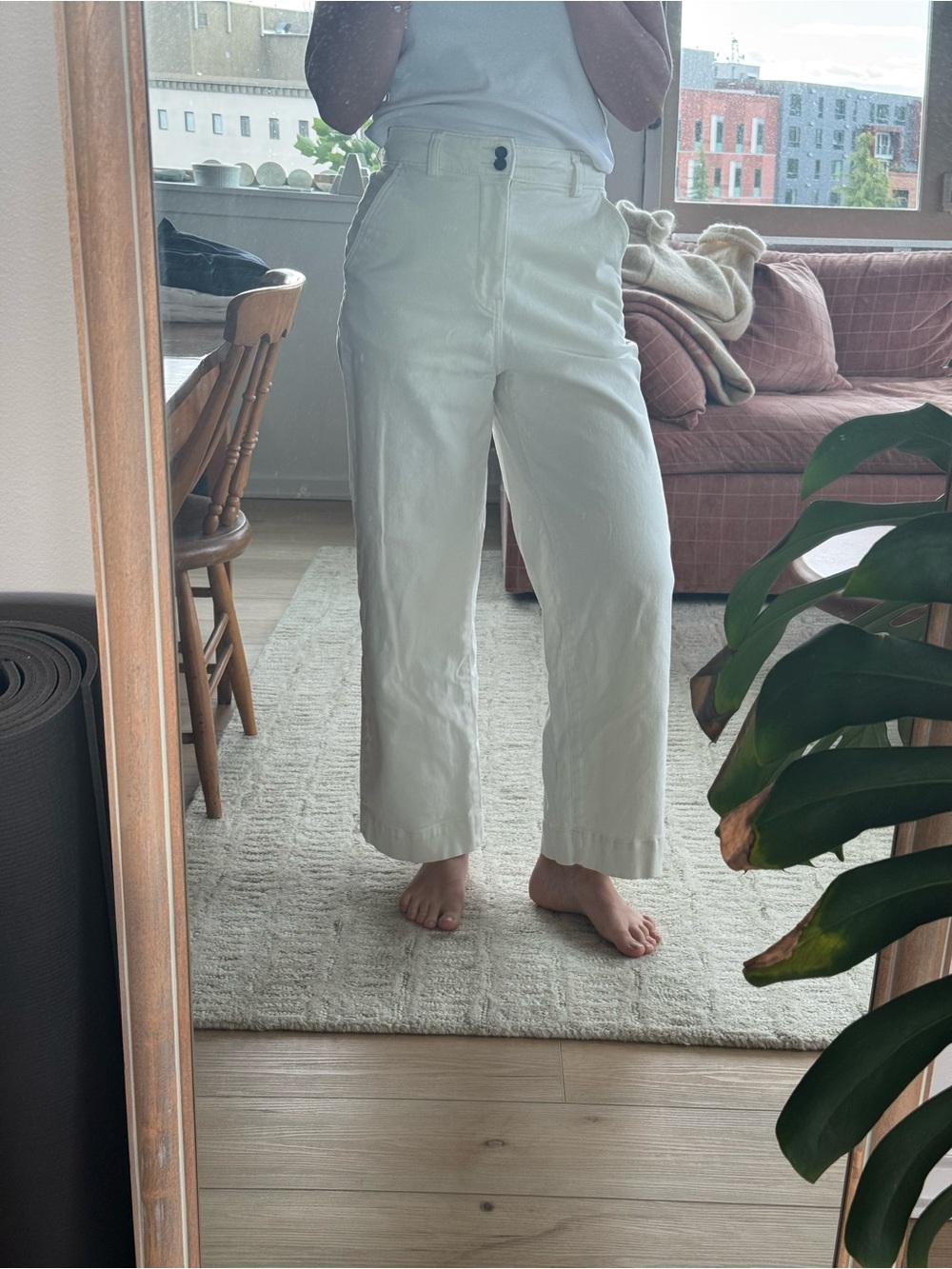 Everlane Off-White Wide-Leg Womens Chinos